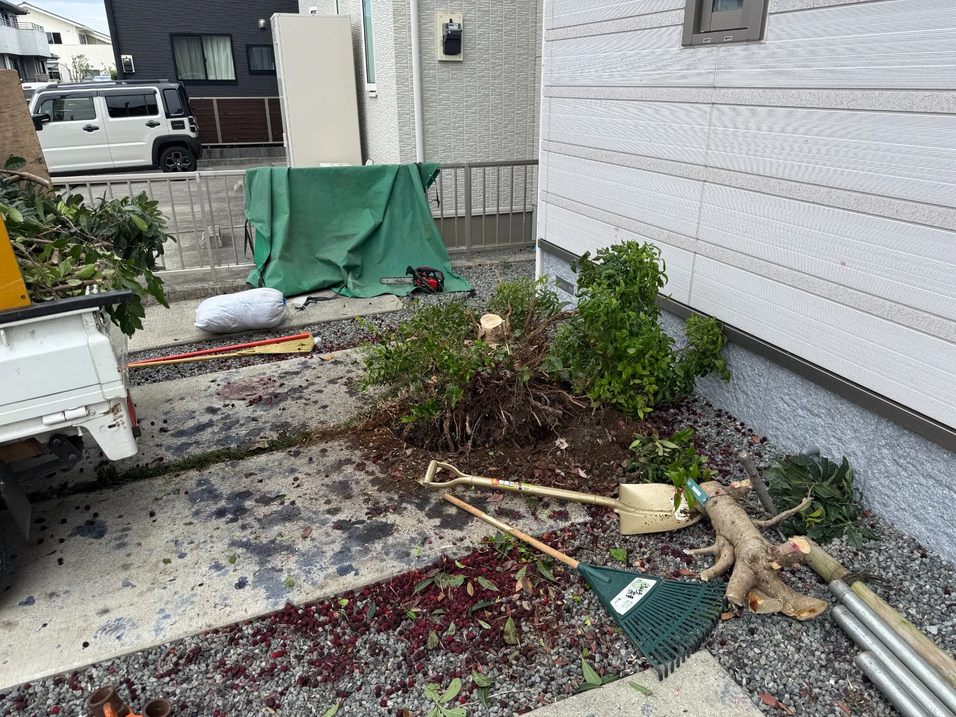 清水町｜庭木の抜根工事施工事例